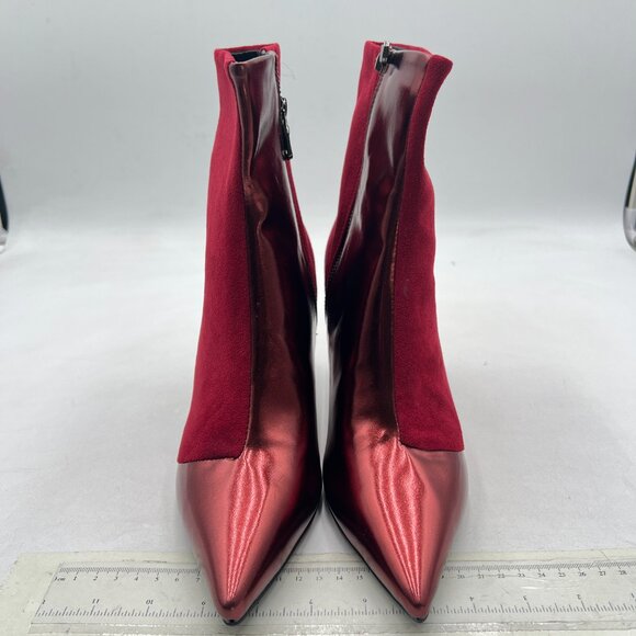 Wine Pointed Toe Ankle Booties High Heel Office Lady Comfy Daily Wear Dress Shoe - Picture 2 of 8